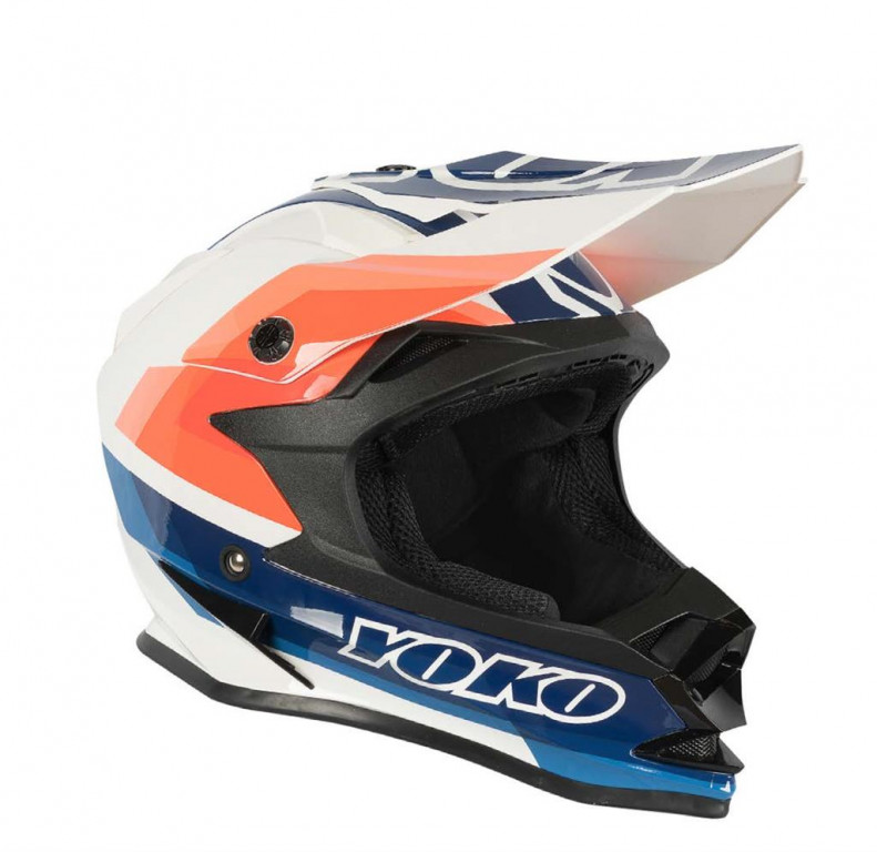 MX helmet YOKO SCRAMBLE white / blue / fire XS