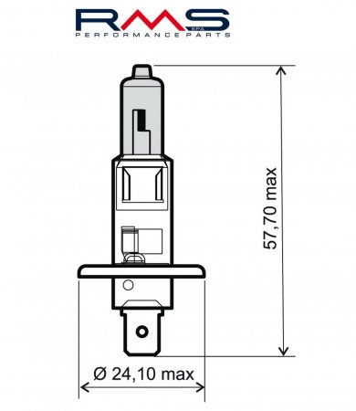 Bulb RMS 246510030 12V 55W, H1 plavi