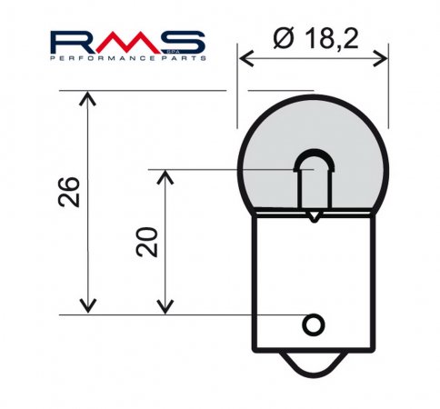 Bulb RMS 246510211 12V 10W, BA15S orange