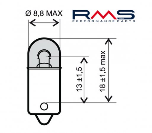 Bulb RMS 246510411 12V 4W, BA9S white