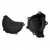 Clutch and ignition cover protector kit POLISPORT 90963 Crni