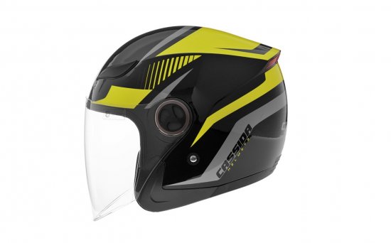 Jet helmet CASSIDA REFLEX black/ yellow fluo/ grey M