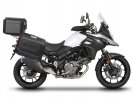 Set aluminijastih kofera sa nosači i pločo SHAD TERRA BLACK, 48L stražnji kofer in 47L bočni koferi SHAD SUZUKI DL 650 V-Strom