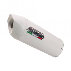 Slip-on exhaust GPR ALBUS EVO4 White glossy including removable db killer, link pipe and catalyst