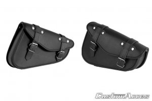 Leather saddlebag CUSTOMACCES DETROIT Crni pair