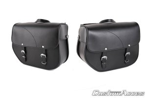 Leather saddlebag CUSTOMACCES SANT LOUIS Crni pair