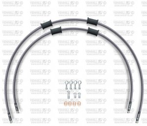 CROSSOVER Front brake hose kit Venhill POWERHOSEPLUS (2 hoses in kit) Clear hoses, chromed fittings