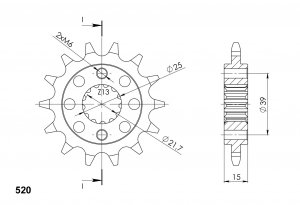 Prednji lančanik SUPERSPROX CST-1042:14 14T, 520