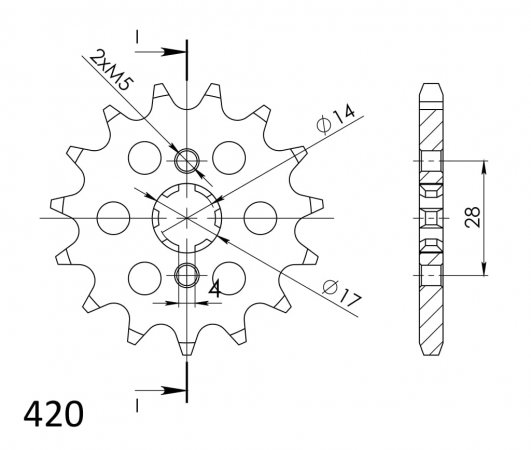 Prednji lančanik SUPERSPROX CST-1127:13 13T, 420