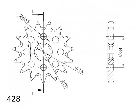 Prednji lančanik SUPERSPROX CST-1263:15 15T, 428