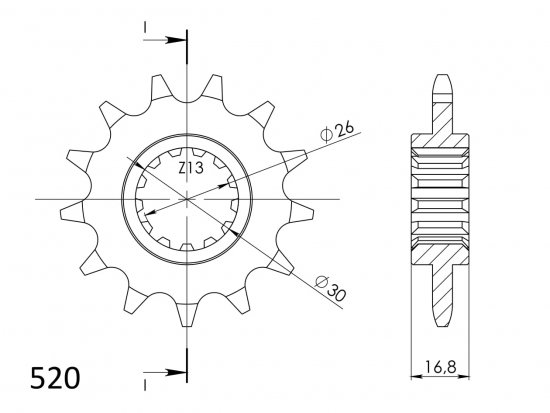 Prednji lančanik SUPERSPROX CST-1269:13 13T, 520