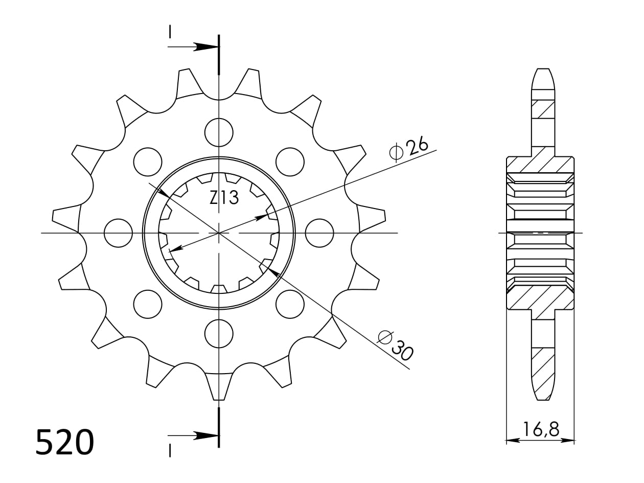 Prednji lančanik SUPERSPROX CST-1269:15 15T, 520