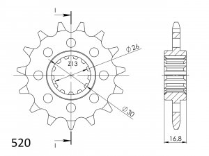 Prednji lančanik SUPERSPROX CST-1269:15 15T, 520