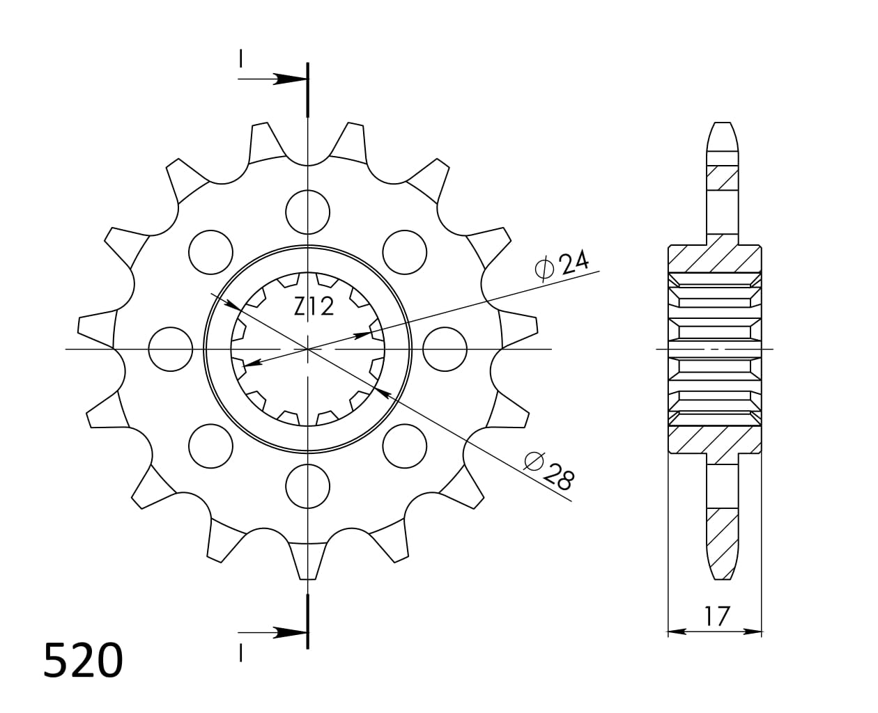 Prednji lančanik SUPERSPROX CST-1295:16 16T, 520