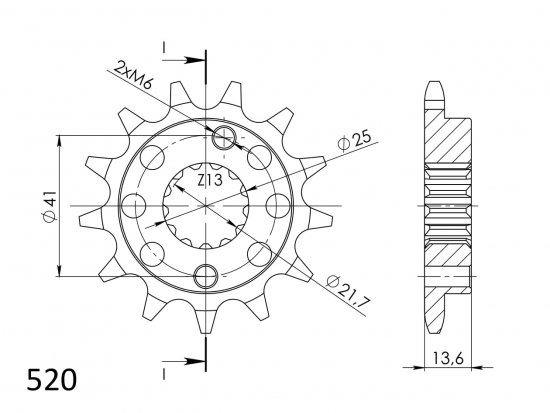 Prednji lančanik SUPERSPROX CST-1307:14 14T, 520