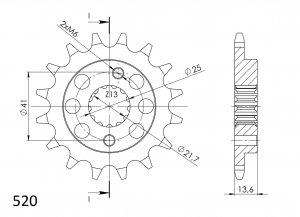 Prednji lančanik SUPERSPROX CST-1307:15 15T, 520