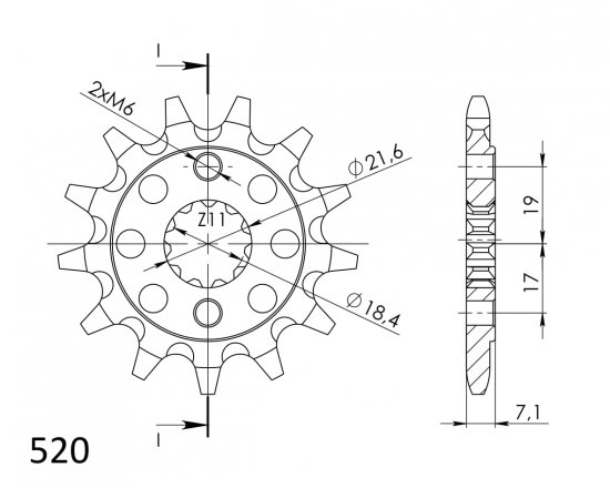 Prednji lančanik SUPERSPROX CST-1321:13 13T, 520