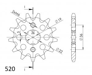 Prednji lančanik SUPERSPROX CST-1352:14 14T, 520