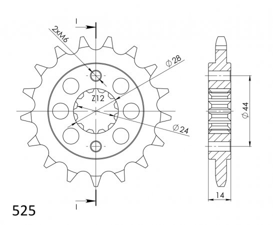 Prednji lančanik SUPERSPROX CST-1372:17 17T, 525