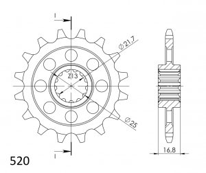 Prednji lančanik SUPERSPROX CST-1373:16 16T, 520