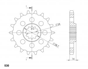 Prednji lančanik SUPERSPROX CST-1529:17 17T, 530