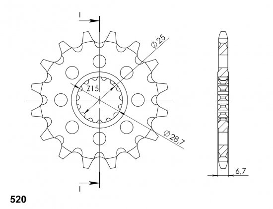 Prednji lančanik SUPERSPROX CST-1592:14 14T, 520