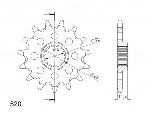 Prednji lančanik SUPERSPROX CST-1902:16 16T, 520