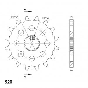 Prednji lančanik SUPERSPROX CST-394:16 16T, 520