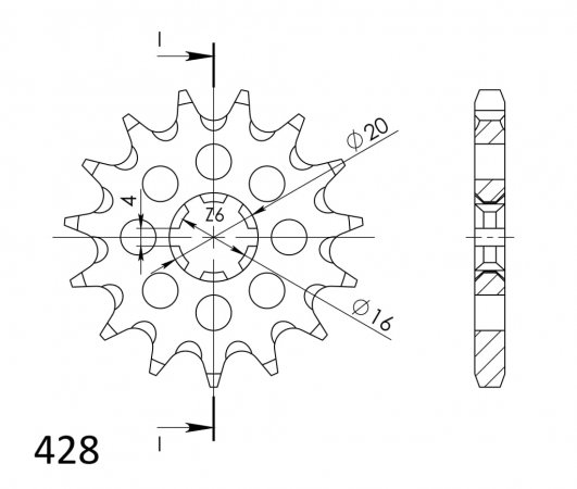 Prednji lančanik SUPERSPROX CST-416:15 15T, 428