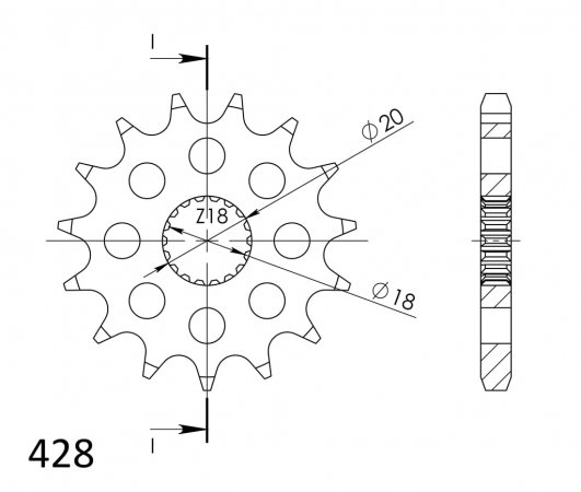 Prednji lančanik SUPERSPROX CST-426:16 16T, 428