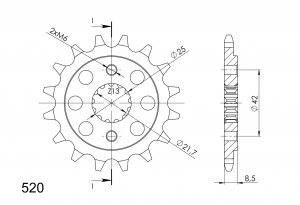 Prednji lančanik SUPERSPROX CST-512:17 17T, 520