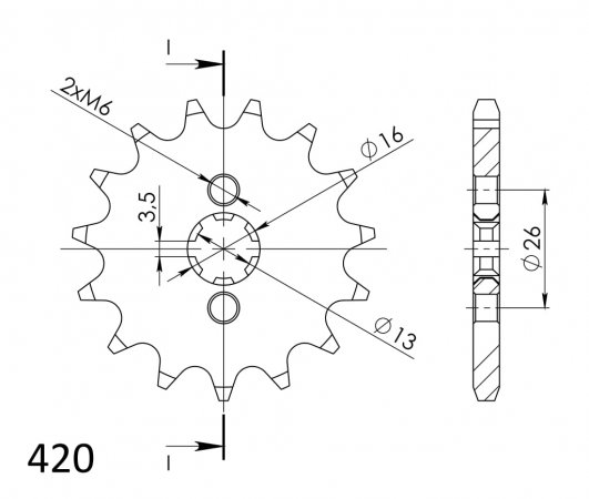 Prednji lančanik SUPERSPROX CST-563:12 12T, 420