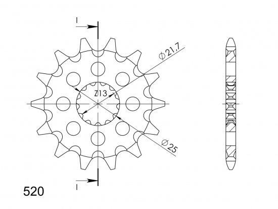 Prednji lančanik SUPERSPROX 14T, 520 for YAMAHA MT-03 320 (2016-2020)