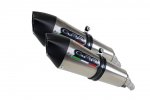 Dual slip-on exhaust GPR D.15.5.GPAN.TO GPE ANN. Brushed Titanium including removable db killers and link pipes