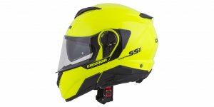 Full face helmet CASSIDA COMPRESS 2.0 REFRACTION yellow fluo / black / grey XS