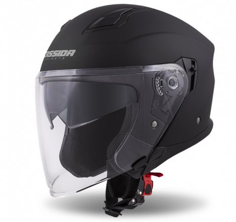 Jet helmet CASSIDA JET TECH black matt / grey logos L