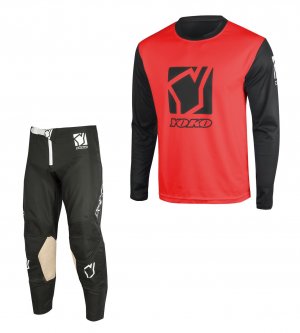 Set of MX pants and MX jersey YOKO SCRAMBLE black; black/red 30 (S)