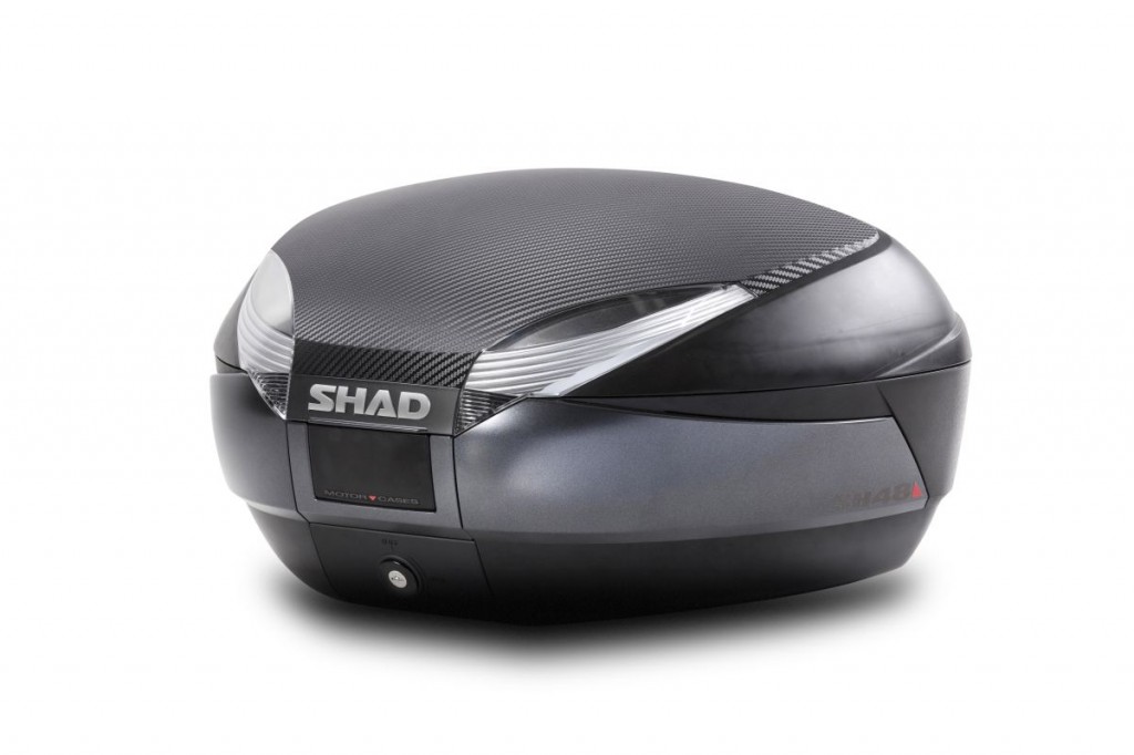 Top case with color cover SHAD SH48 Carbon with PREMIUM SMART lock