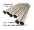 Titanium seamless Gr.1 TUBE AISI Tig GPR TU.T.6 Brushed Stainless steel L.100cm D.42.4mm x 1mm