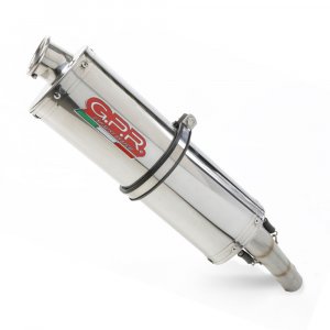 Slip-on exhaust GPR TRIOVAL Polished Stainless Steel including removable db killer, link pipe and catalyst