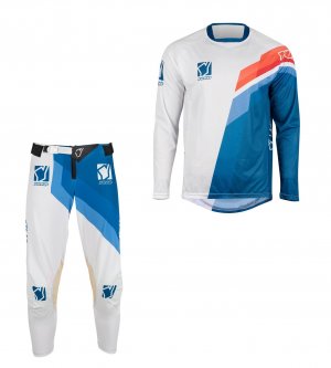 Set of MX pants and MX jersey YOKO VIILEE white/blue; white/blue/fire 40 (XXXL)