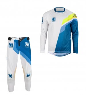 Set of MX pants and MX jersey YOKO VIILEE white/blue; white/blue/yellow 40 (XXXL)